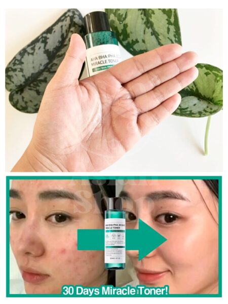 SOME BY MI AHA BHA PHA 30 Days Miracle Toner modo de uso textura aplicación manos rostro