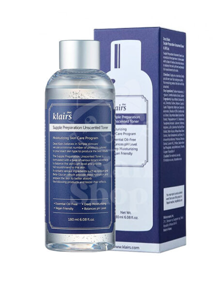 DEAR, KLAIRS Supple Preparation UNSCENTED Toner foto producto tamaño 180ml botella caja