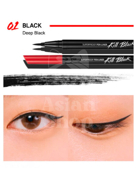 CLIO Superproof Pen Liner modo de uso textura foto tono 01 black
