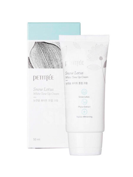PETITFÉE Snow Lotus White Tone Up Cream foto producto caja tubo
