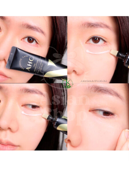 AHC Ten Revolution Real Eye Cream For Face modo de uso textura foto rostro