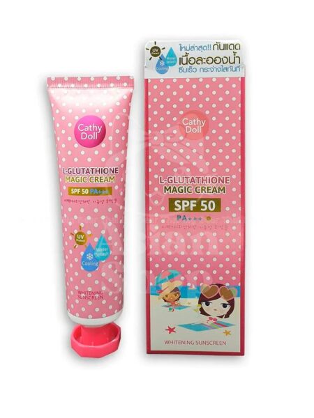 CATHY DOLL L-Glutathione Magic Cream SPF50 PA+++ foto producto tubo caja tamaño 60ml 138ml