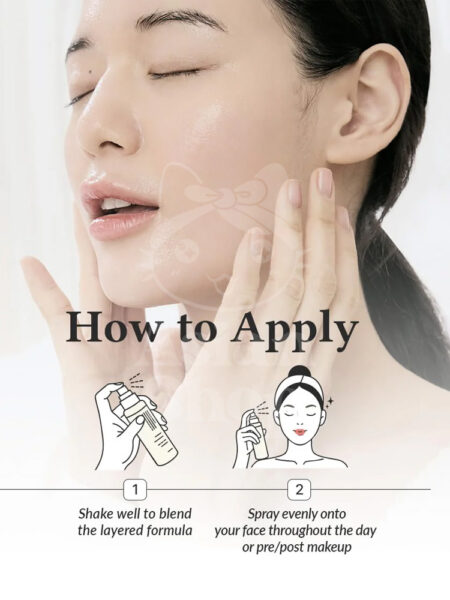 Aplicación de DR.ALTHEA 345 Relief Cream Mist sobre el rostro
