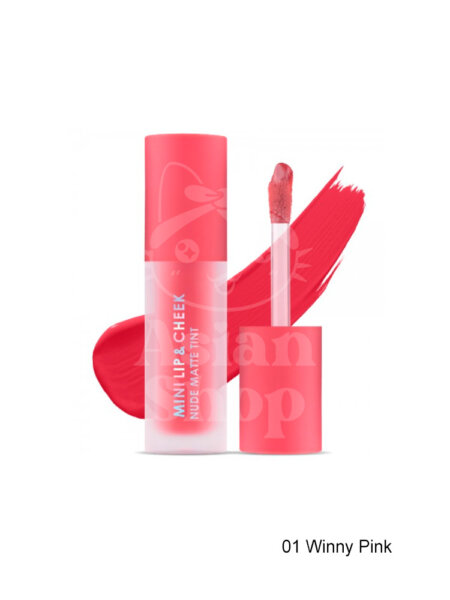 CATHY DOLL Mini Lip & Cheek Nude Matte Tint tono 01 winny pink