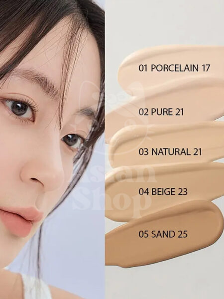 ROMAND Nu Zero Cushion SPF24 PA++ modo de uso textura swatches foto rostro