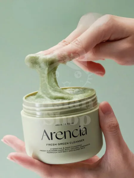 Textura en espuma del ARENCIA Fresh Green Rice Mochi Cleanser limpiador sólido coreano