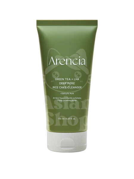 ARENCIA Green Tea + LHA Deep Pore Rice Cake Cleanser