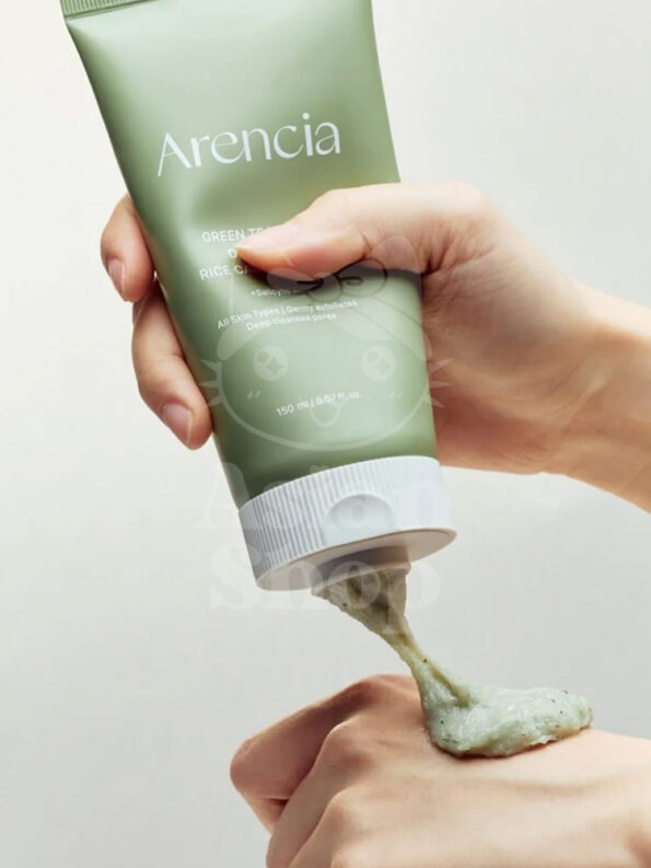 ARENCIA Green Tea + LHA Deep Pore Rice Cake Cleanser