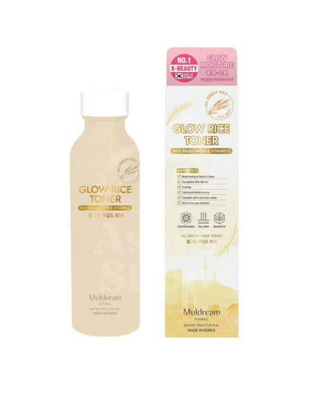 MULDREAM Glow Rice Toner tónico coreano iluminador con arroz y niacinamida
